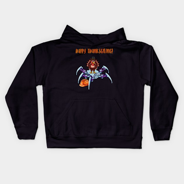 Robot Spider #1 Thanksgiving Edition Kids Hoodie by Merch By Engineer